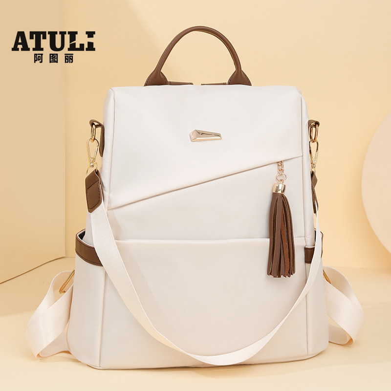 New Oxford cloth backpack large capacity casual backpack women's simple commuting contrast color anti-theft women's bag