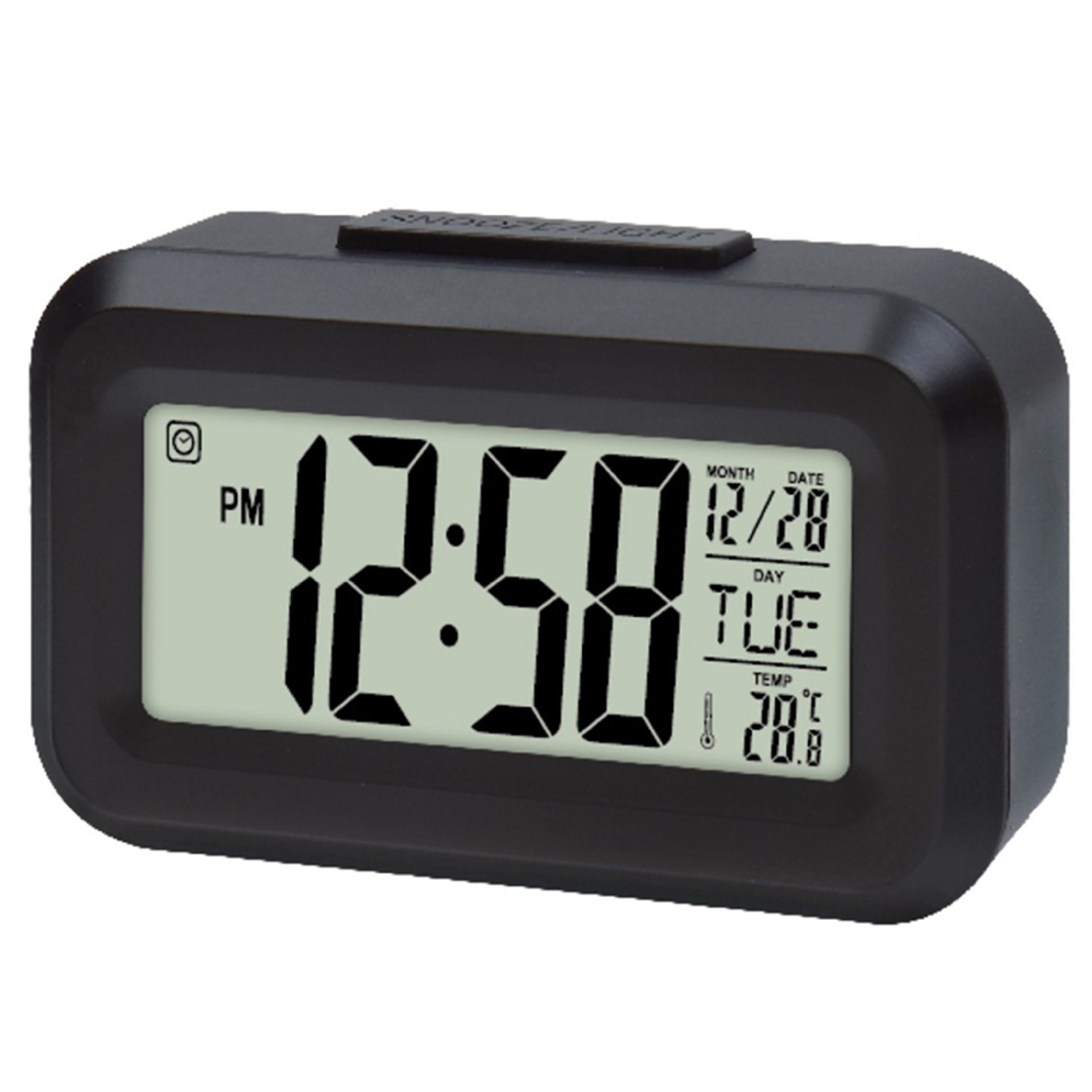 New LED digital alarm clock with temperature display, bedroom office use smart induction backlight