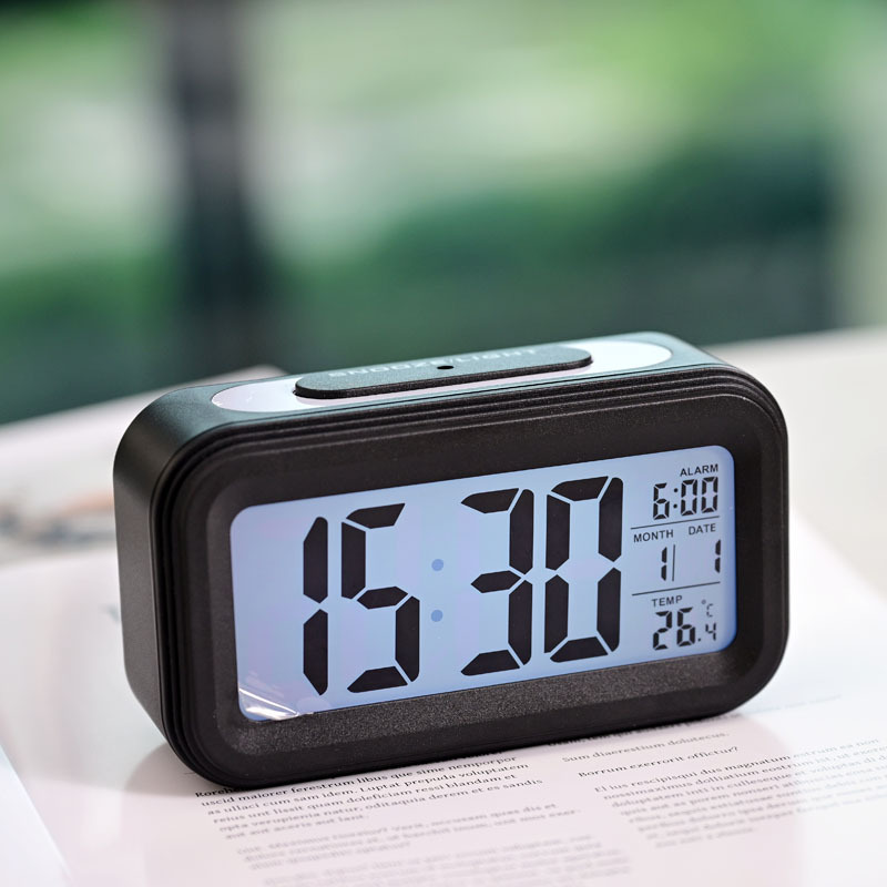 Desktop Digital Clock Smart Night Light LCD Large Screen Temperature Perpetual Calendar Student Wake-up Alarm Clock