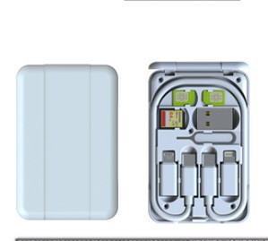 Multifunctional Gift Data Cable Portable Travel 65W Fast Charging Multifunctional Storage Box Digital Accessories Adapter
