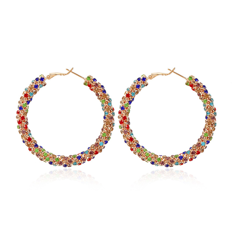 High-quality simple circle exaggerated earrings new diamond earrings