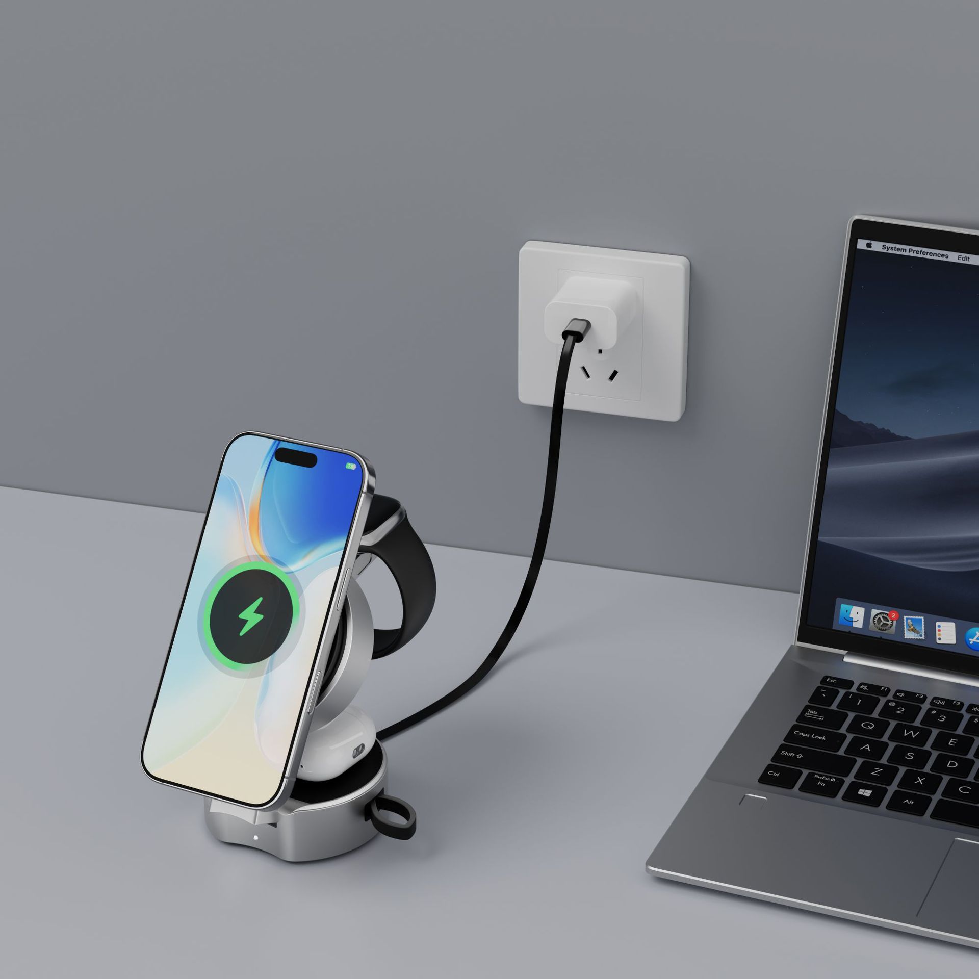 Qi Certified 25W Wireless Charger Fast Charging Overcharge Protection 3-in-1 for Apple Android Multiple Models