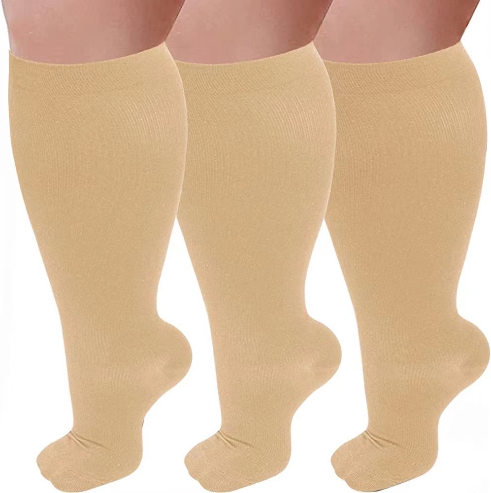 Zhuji socks, women's XL/XXL plus size solid color pressure socks, sports men's fitness compression socks