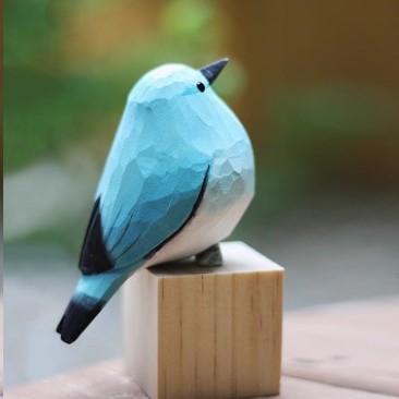 5ZW Fat Bird Wood Carving Small Bird Birthday Gift Small Fat Bird Pure Handmade Solid Wood Desktop Ornament