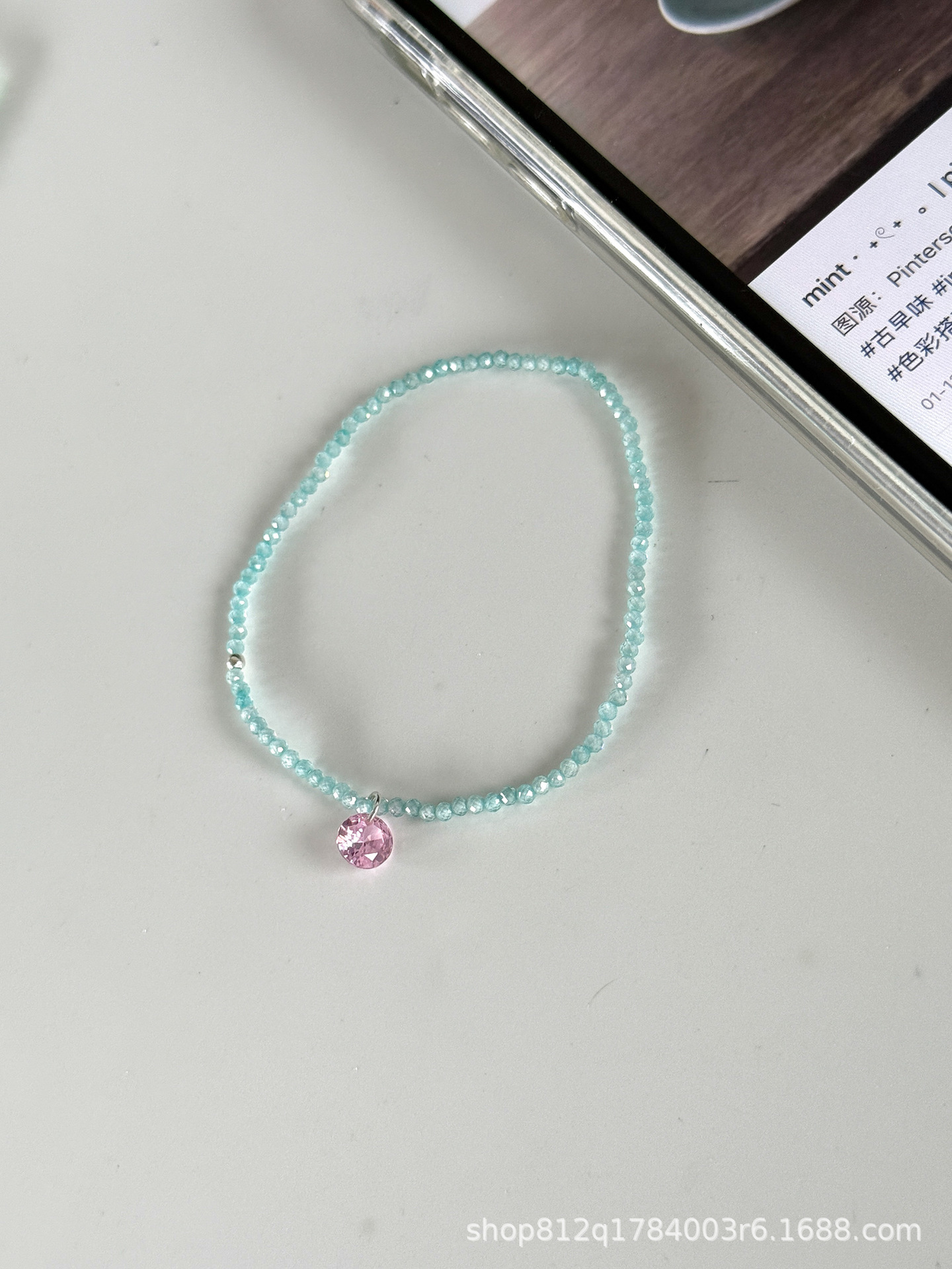Dopamine candy color series self-made small colorful sugar super flash zircon gemstone pendant bracelet simple