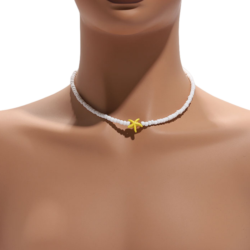 Couple bohemian bead necklace handmade beaded锁骨链 beach starfish accessories wholesale