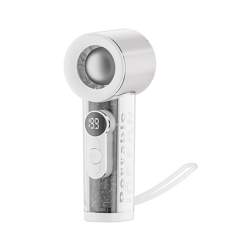 New Digital Display Handheld Ice Fan 199 Speed Levels Stepless Speed Control Cooling Digital Fan Turbo Handheld Fan