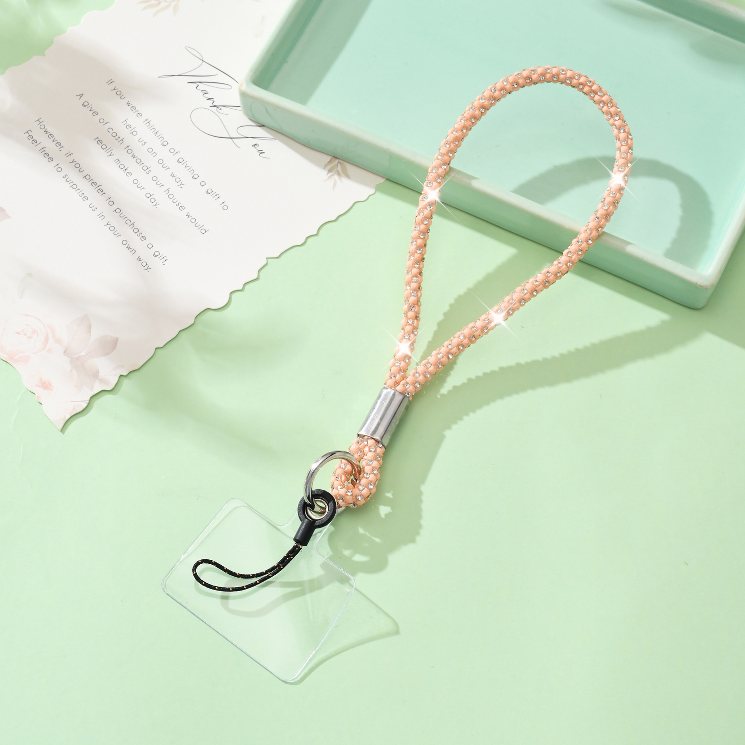 Mobile phone lanyard wrist chain luxury rhinestone pendant short lanyard phone chain