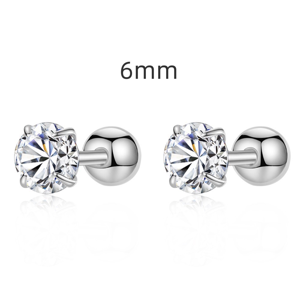 S925 sterling silver ear studs for women, small high-carbon diamond 5A grade zircon earrings ear accessories
