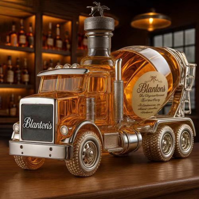 Safe packaging red wine soaking whiskey vodka empty bottle cement mixer truck whiskey bottle