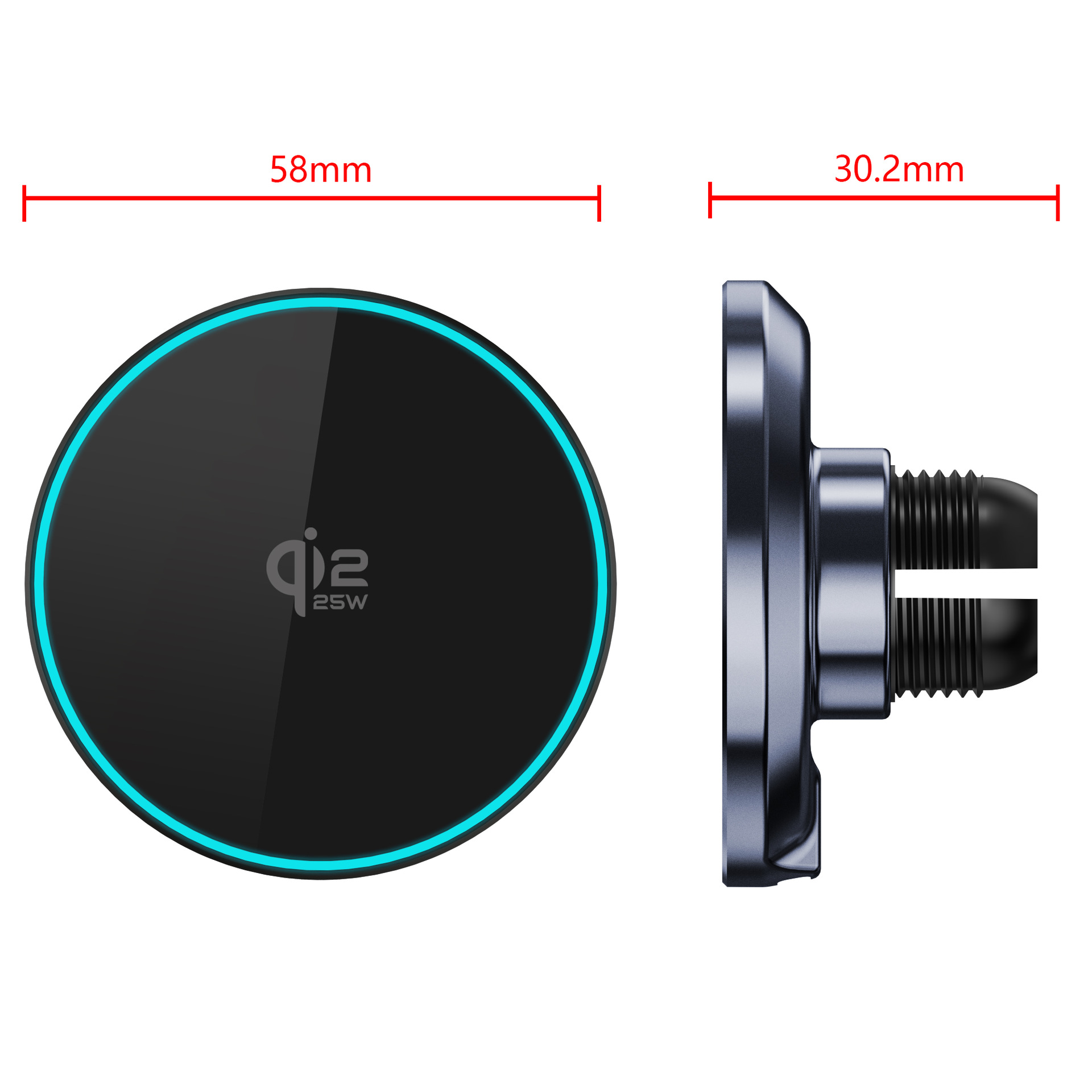 QI2.2 25W private mold magsafe magnetic car wireless charger phone mount for Apple RGB light