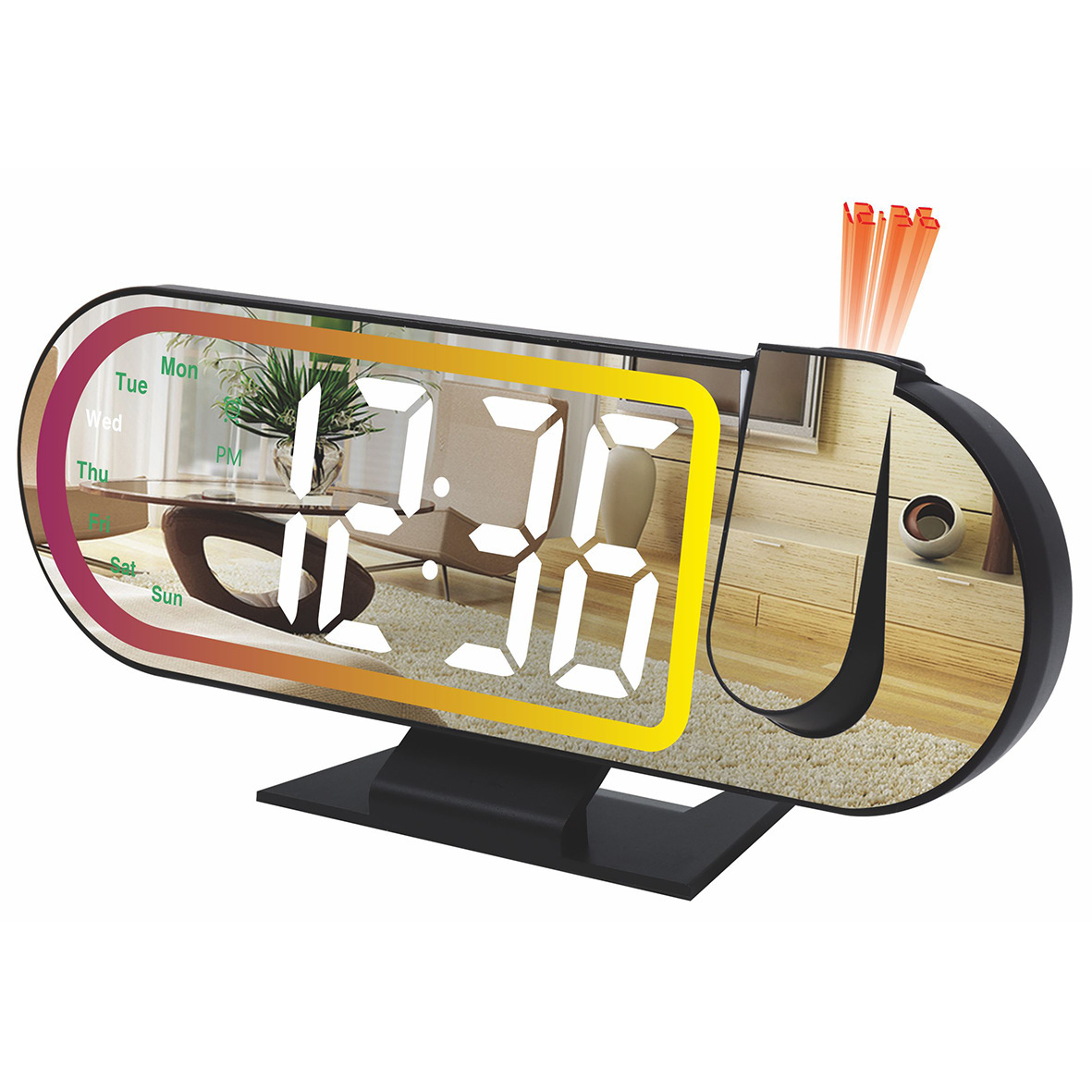 New Colorful Clock Living Room Clock Large Screen LED Digital Alarm Clock Timer Mirror Electronic Clock