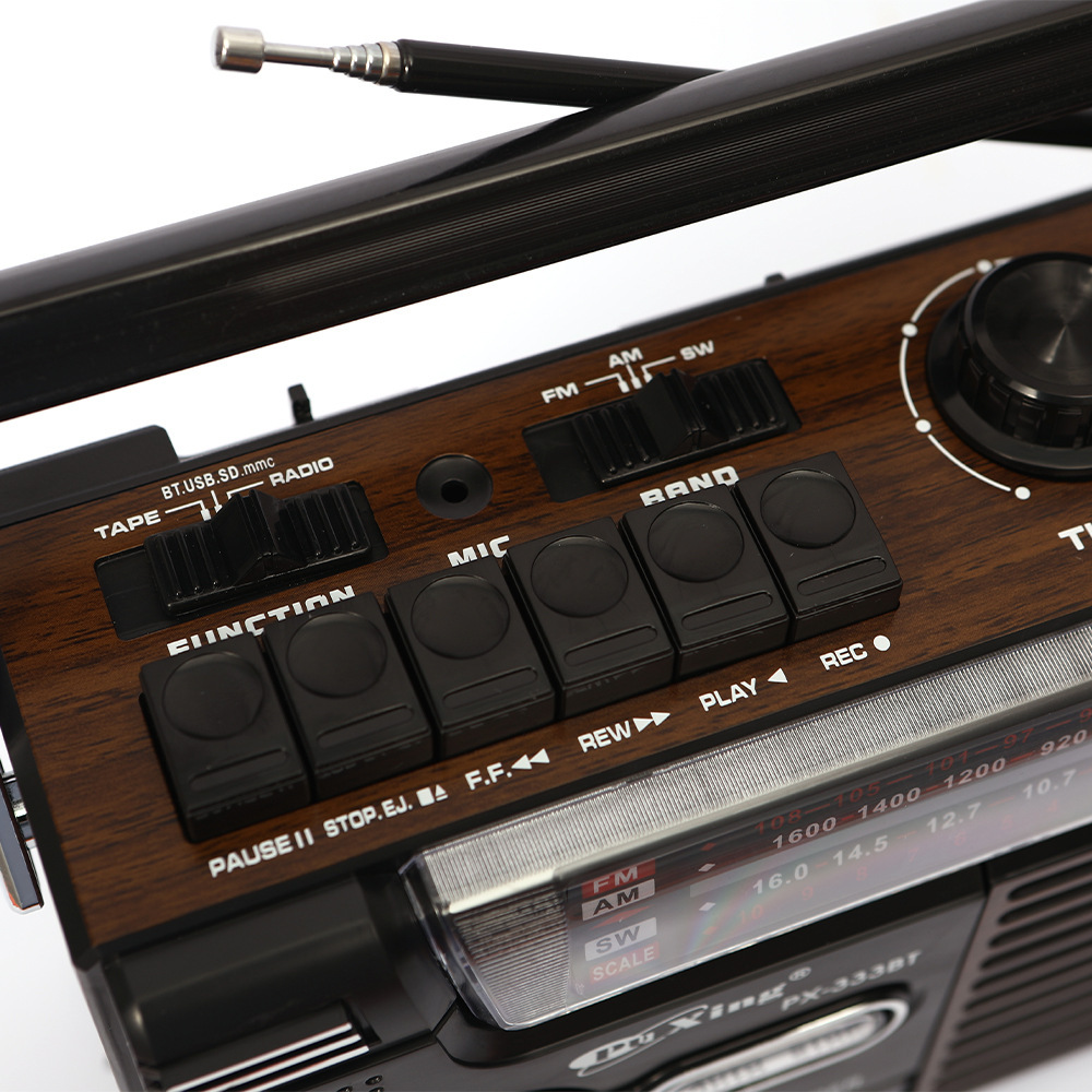 Vintage Multi-Band Radio, Multifunctional Loud Volume Retro Cassette Player Bluetooth Radio