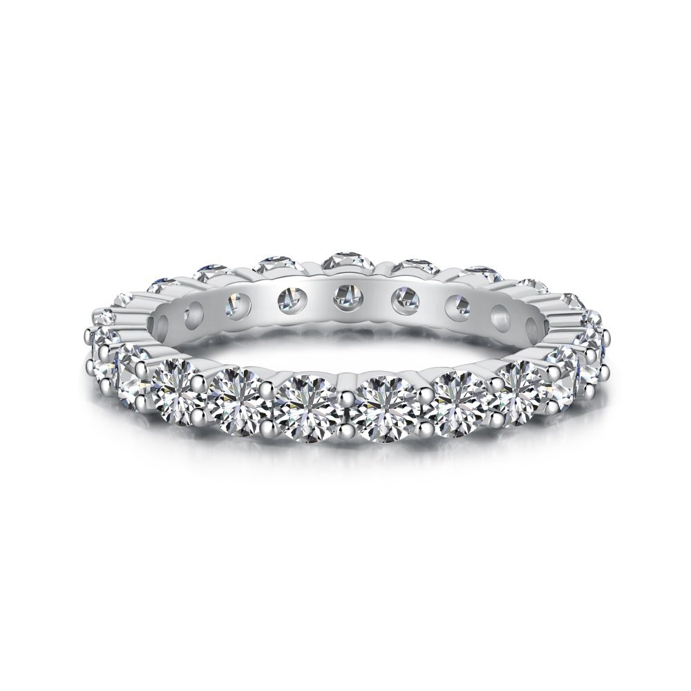 Small S925 sterling silver ring for women, love oval zircon row drill ring closed ring