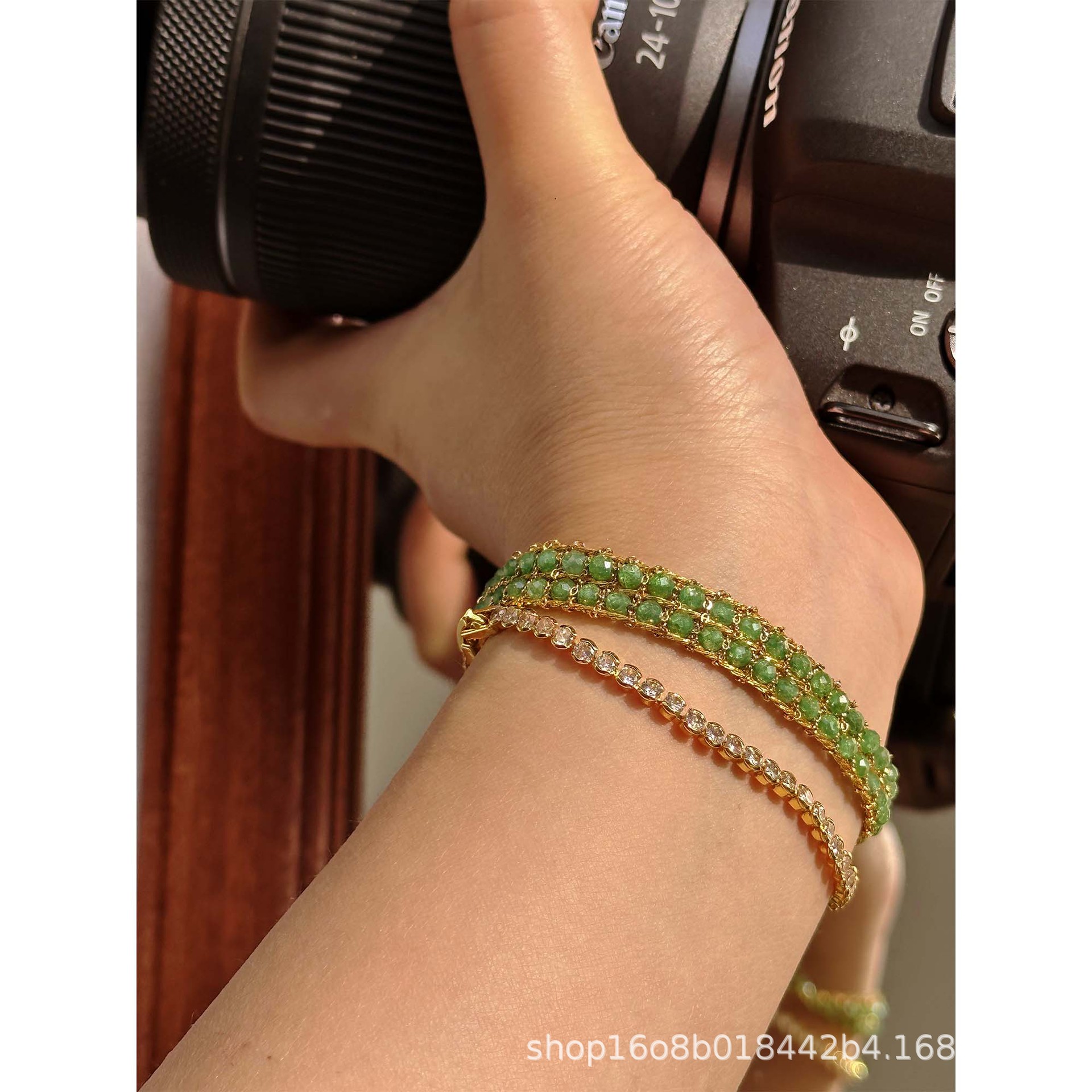 301 South France Vacation Grass Heavy Weave Bracelet Full Color Gem Plated 24 Workshop Works Few Y1-13