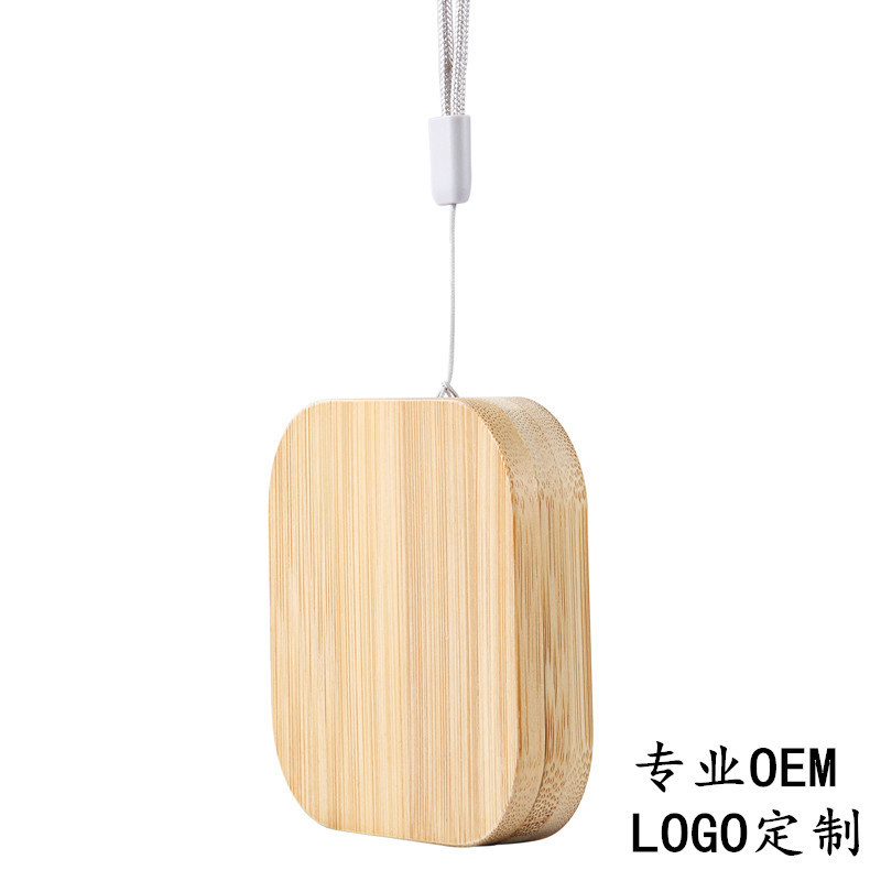 Eco-friendly bamboo wood six-in-one fast charging cable storage box degradable phone data cable 60W portable
