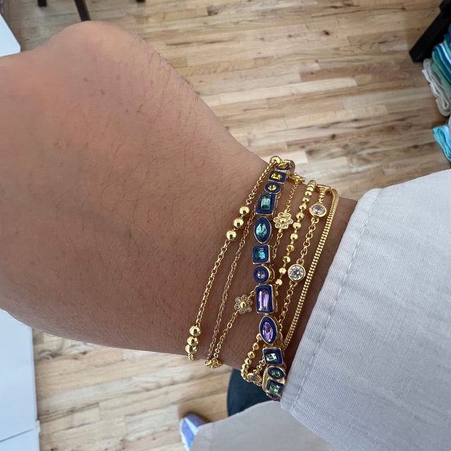 Custom Stacking Layering Bracelet for Fashionistas 18K Gold Plated