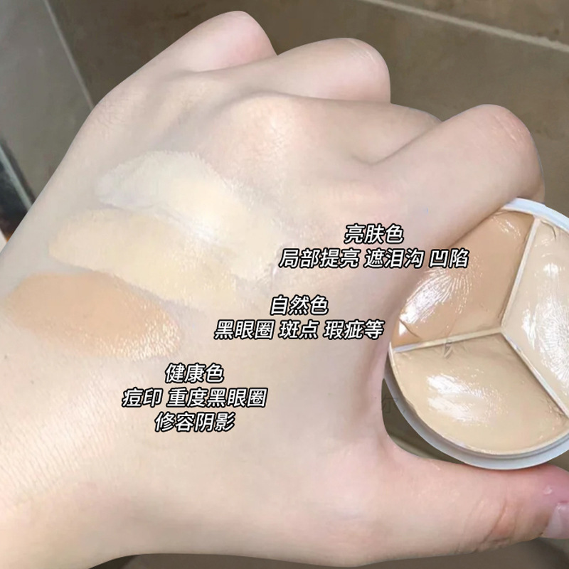 Sweet Mint Three-Color Concealer Cover Spots Acne Marks Dark Circles Tear Trough Contour Foundation Cream