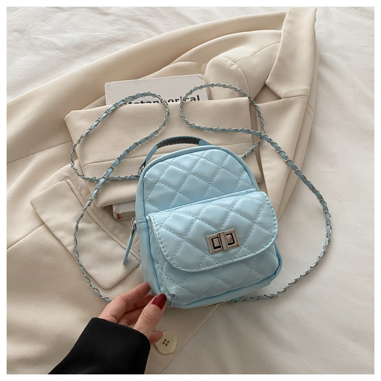 Niche mini backpack women 2026 new diamond grid chain casual multifunctional single shoulder bag