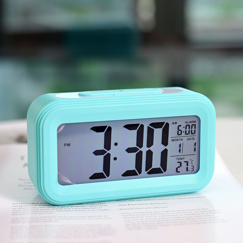 Desktop Digital Clock Smart Night Light LCD Large Screen Temperature Perpetual Calendar Student Wake-up Alarm Clock
