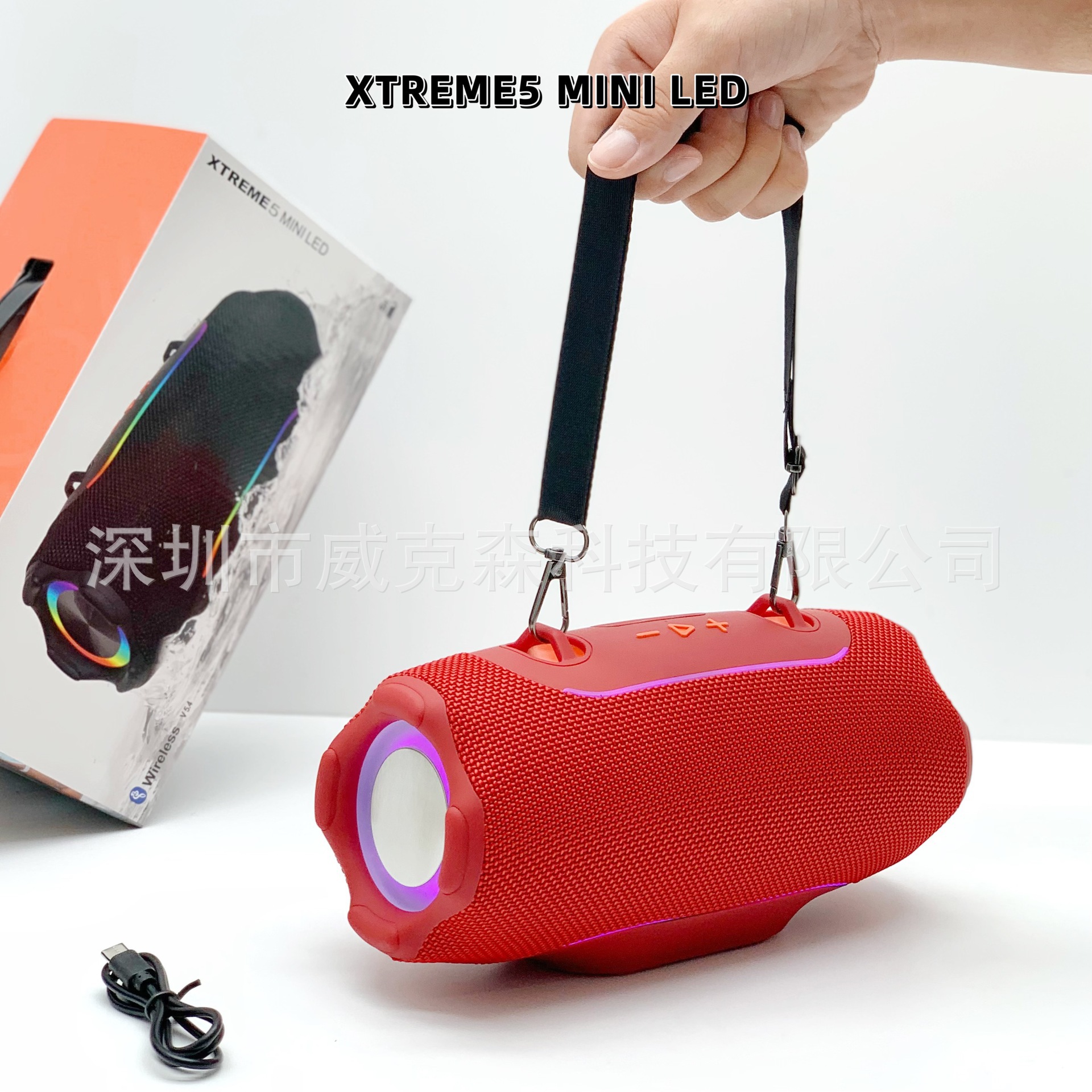 New 5th Generation Mini XTREME5 LED Bluetooth Speaker with Light, Portable Outdoor Subwoofer
