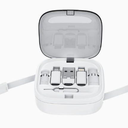 Gift making multi-functional card data cable wheat straw biodegradable set 5-in-1 business card phone charging cable