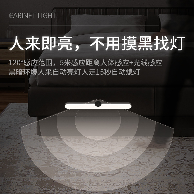 LED desk lamp eye-protection lamp bedroom desk rechargeable human body induction cabinet lamp magnetic portable night light dimmable