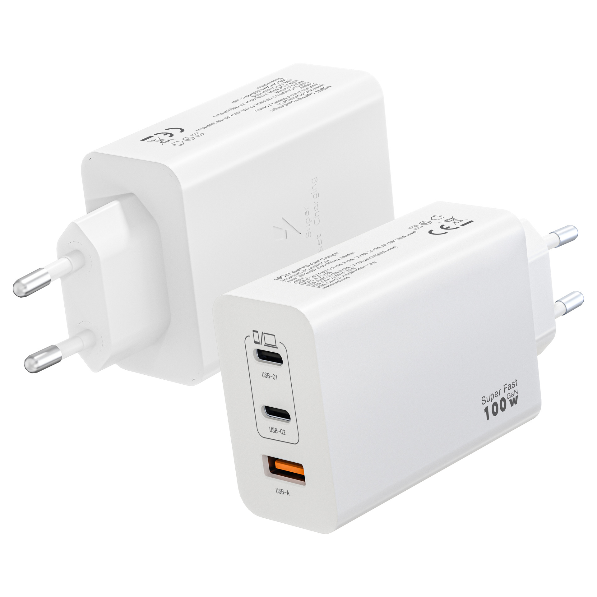 High power 100W EU standard GaN multi-port fast charging for Apple 16 charger Samsung phone Samsung laptop