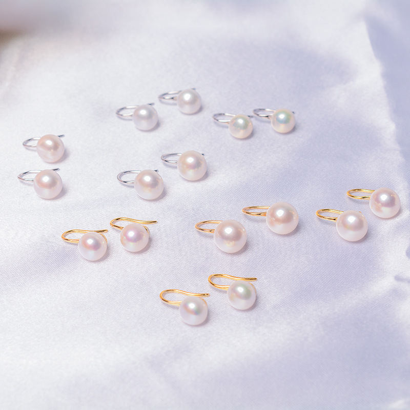 S925 Sterling Silver Natural Freshwater Pearl Earrings Women Summer Niche Earrings High Heel Ear Hooks