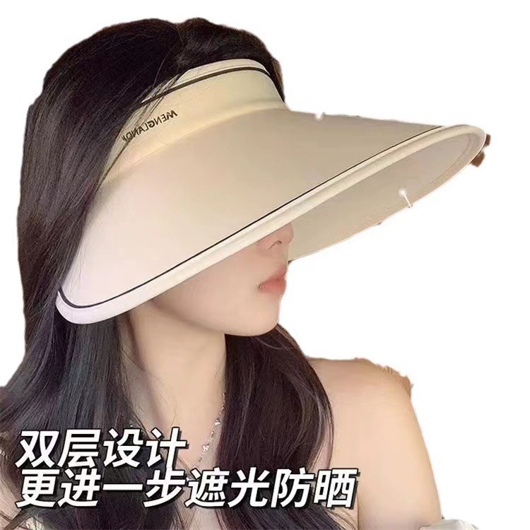 UPF50+ Sun Hat for Women, UV Protection, Summer, Extra Wide Brim, Hollow Top, Sunshade Hat, Ice Silk Sun Hat
