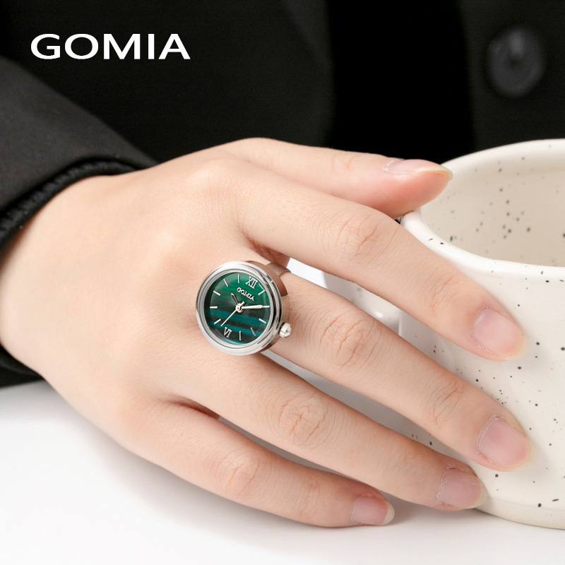 2022 New Waterproof Small Green Watch Finger Watch Adjustable Ring Watch