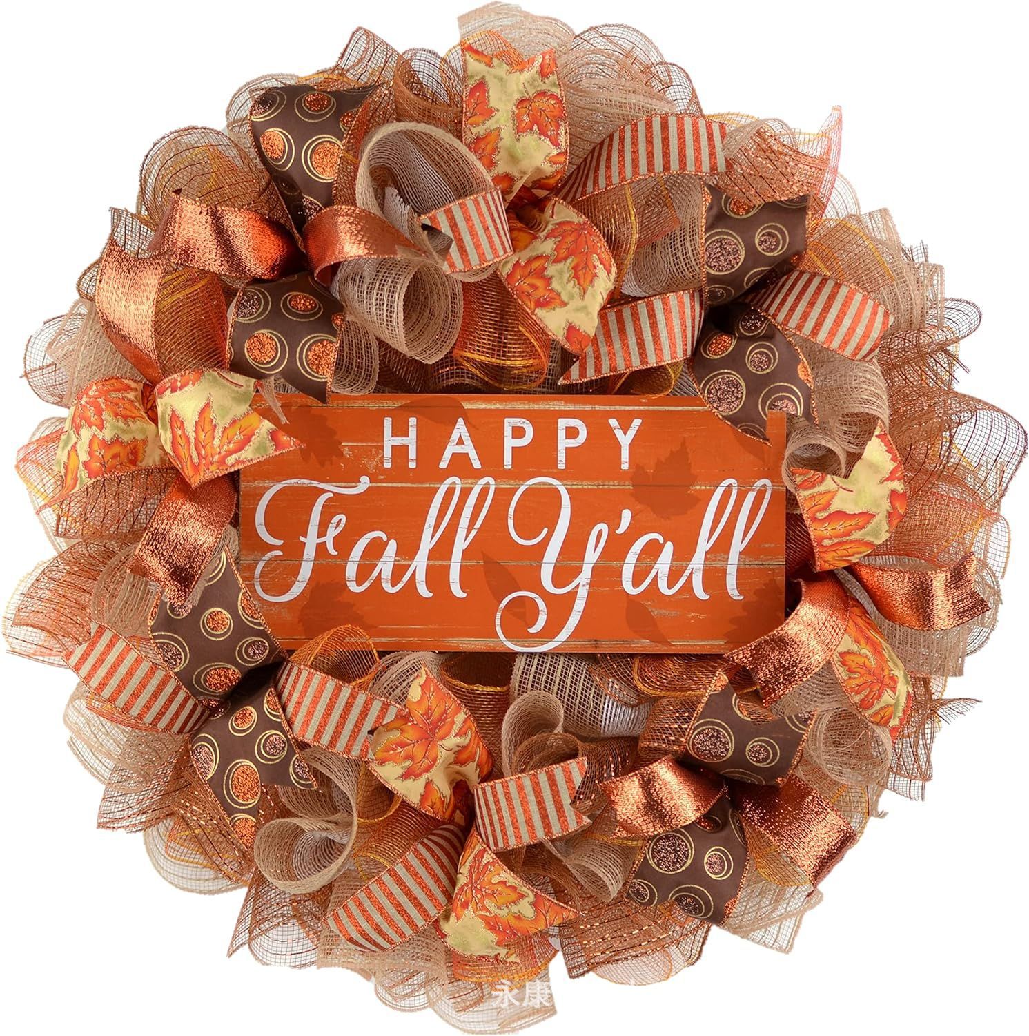 Autumn Thanksgiving Flat Print Wooden Pumpkin Wreath Harvest Festival Courtyard Decoration Craft