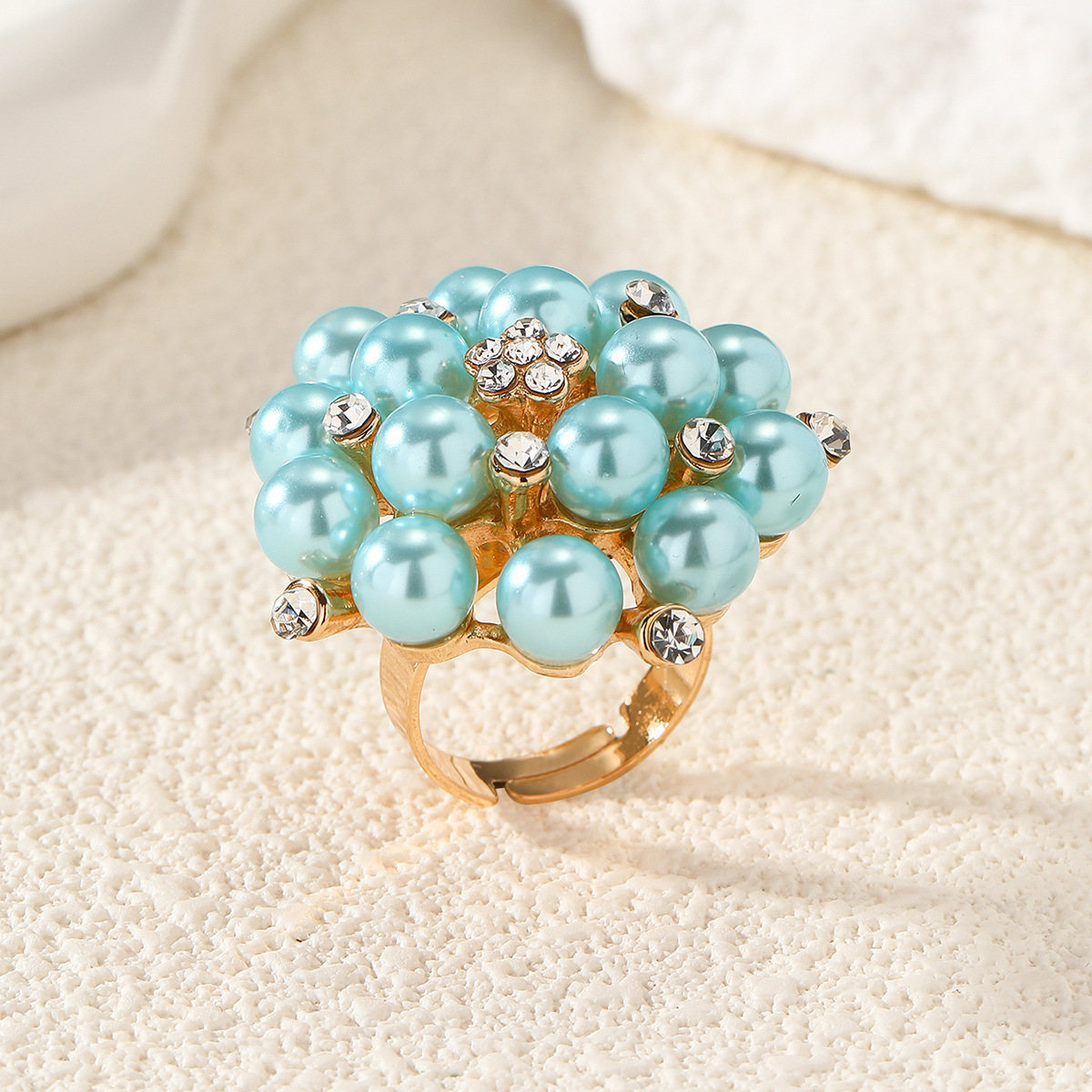 Fashion ring for index finger adjustable pearl ring