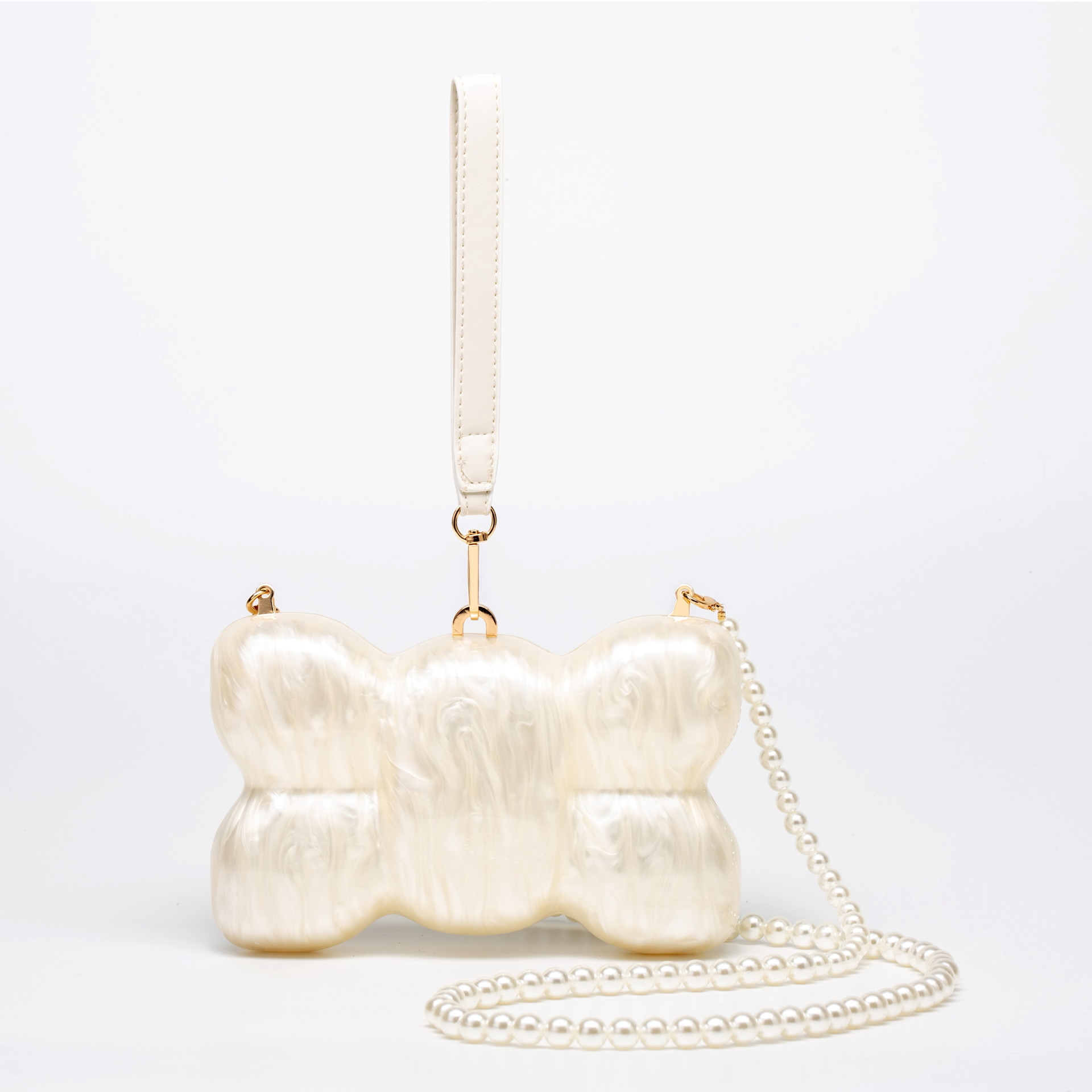 2025 New Women's Single Shoulder Crossbody Bag Irregular Shell Acrylic Bag Wedding Banquet Clutch