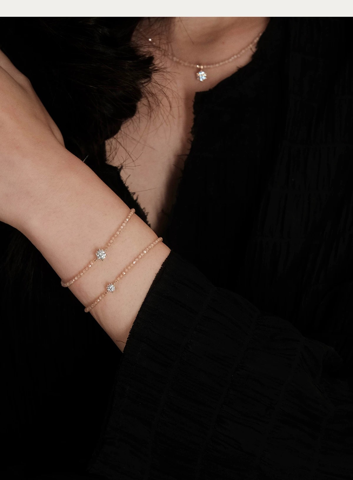 Yuanyou zirconia moissanite bracelet delicate new spring summer niche delicate bead bracelet