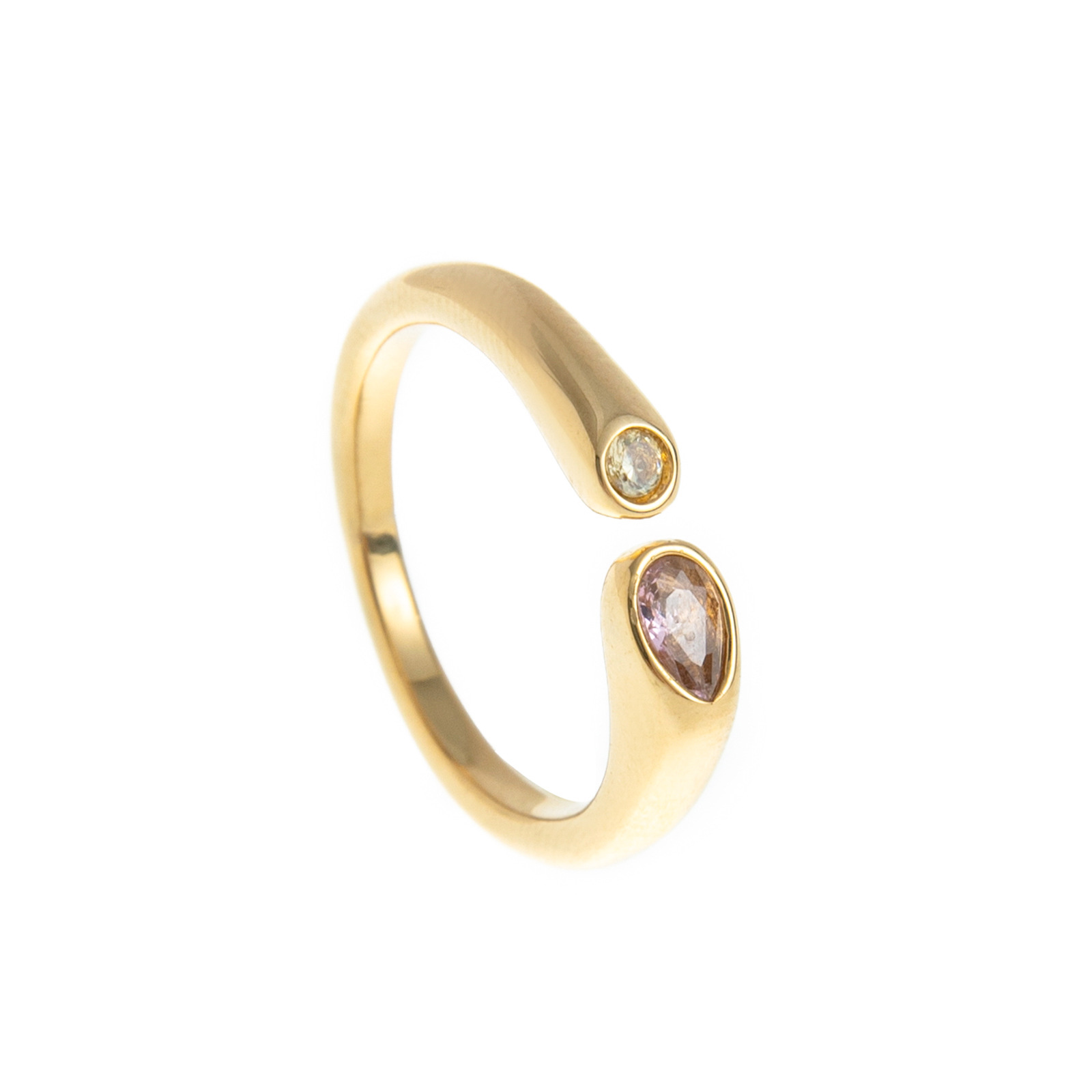 Stainless steel December birthstone ring 12-month birthstone ring vacuum electroplated 18k real gold