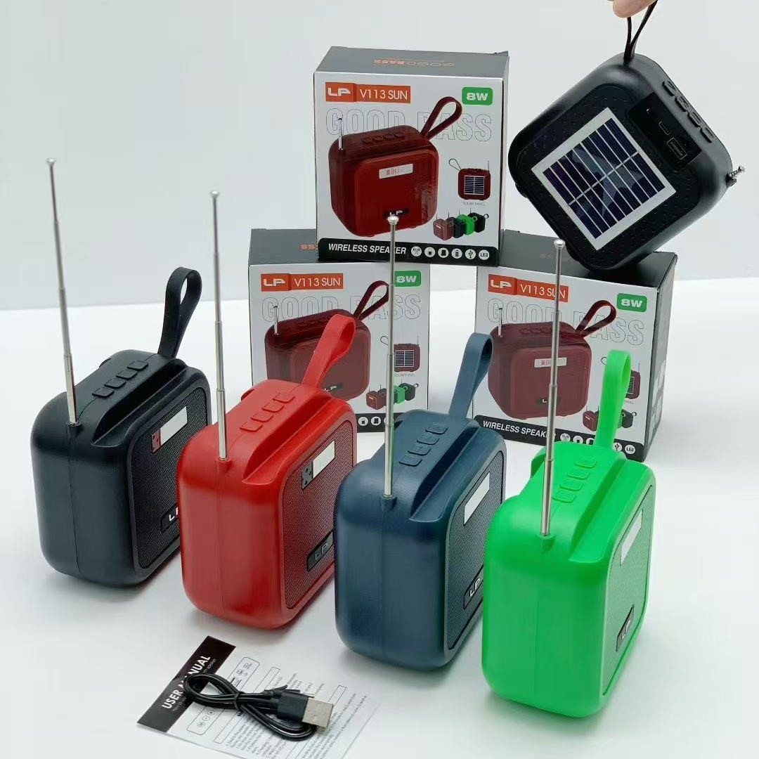 Liangpai LP-V113SUN Solar Bluetooth Speaker with FM Antenna Outdoor Radio Portable Subwoofer