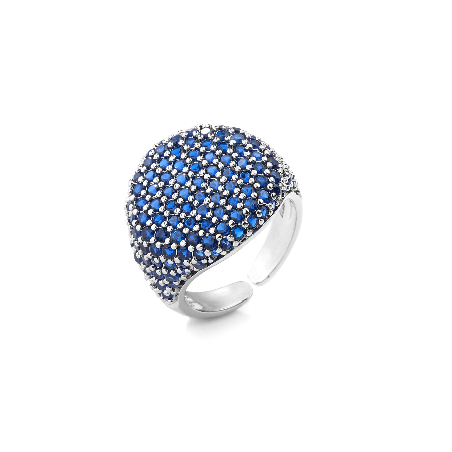 HECHENG Jewelry Full Diamond Round Ring Open Geometric Zircon Ring 18K Gold Plated VJ337