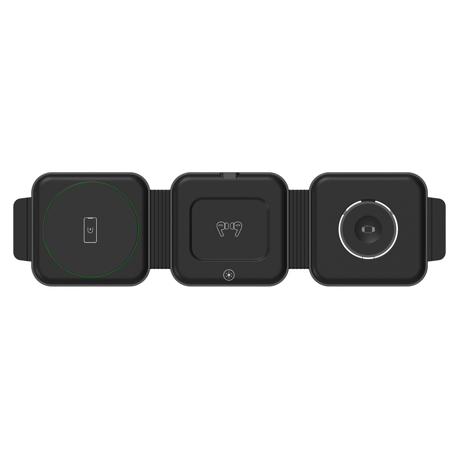 Magnetic three-in-one foldable wireless charger 15W desktop stand for Apple phones watches earphones