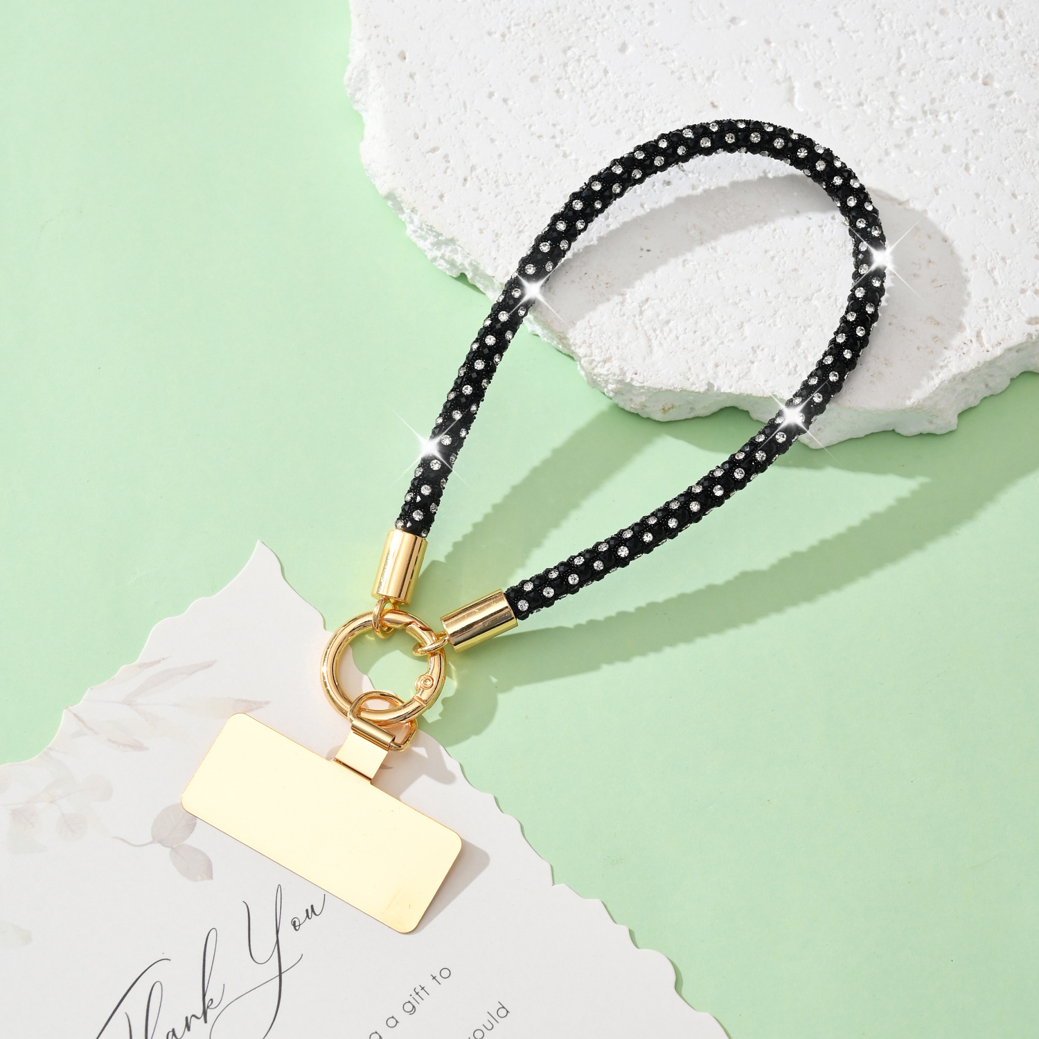 Phone chain rhinestone full rhinestone gold hardware lanyard wrist phone pendant women phone lanyard hanging chain