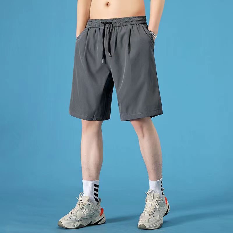 Summer Ice Silk Casual Shorts Men's New Loose Fashion Quick-drying American Basketball Sports Pants Men's Beach Pants