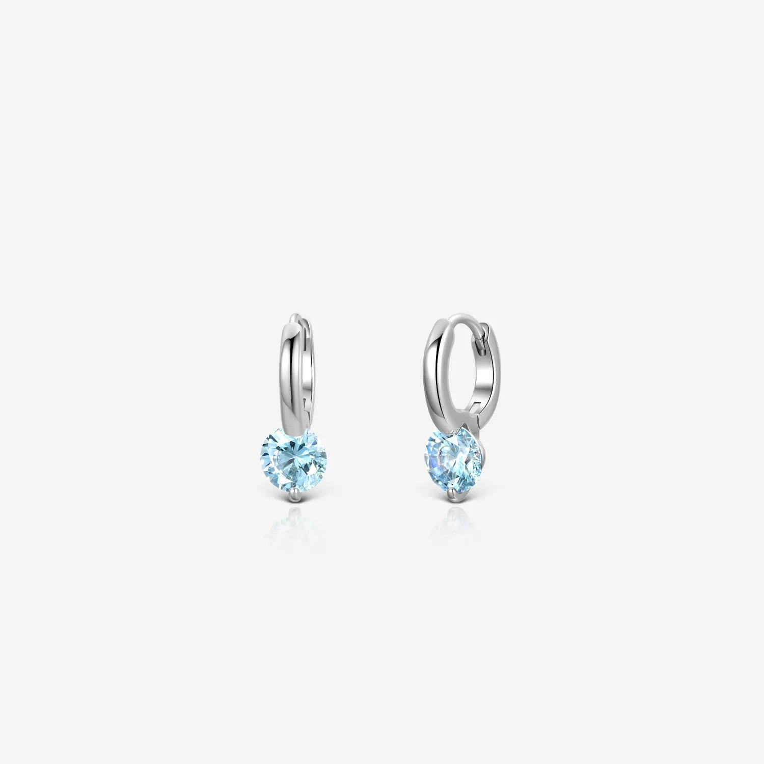 Commute floating灵动 sea blue diamond earrings sparkling zircon ear cuff simple earrings women copper