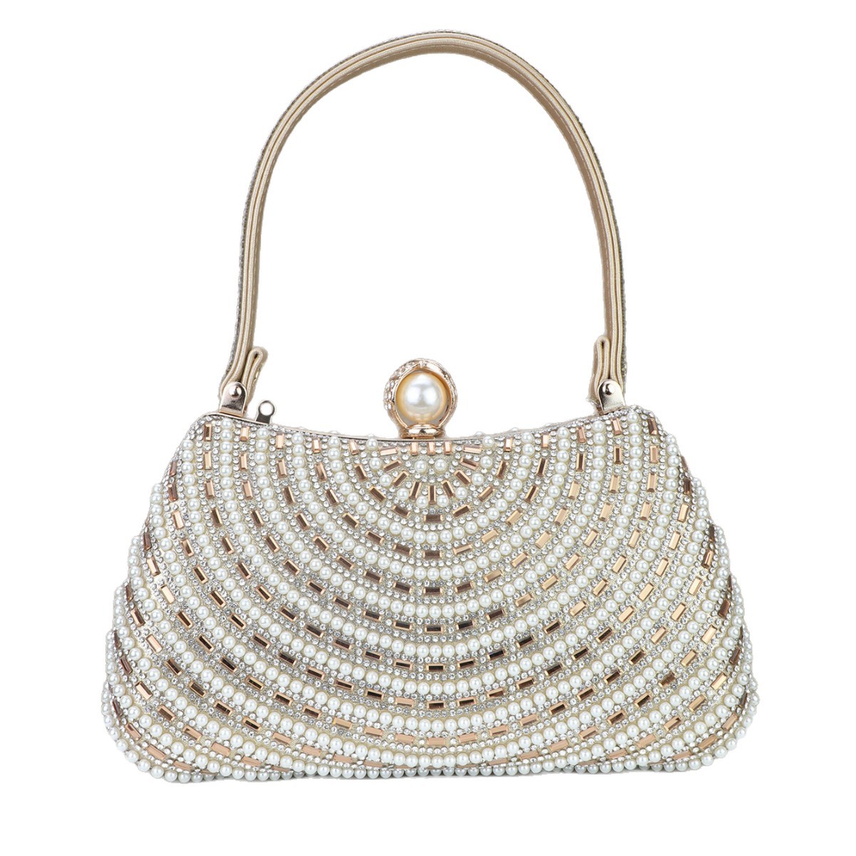 2026 New Women's Evening Bag Shiny Pearl Diamond Banquet Clutch Exquisite Chain Bag