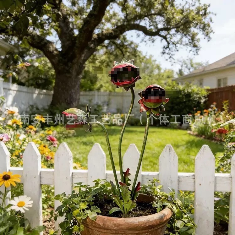 Garden Plug Flower Branch Insert Venus Flytrap Ground Insert Outdoor Ground Insert Decoration