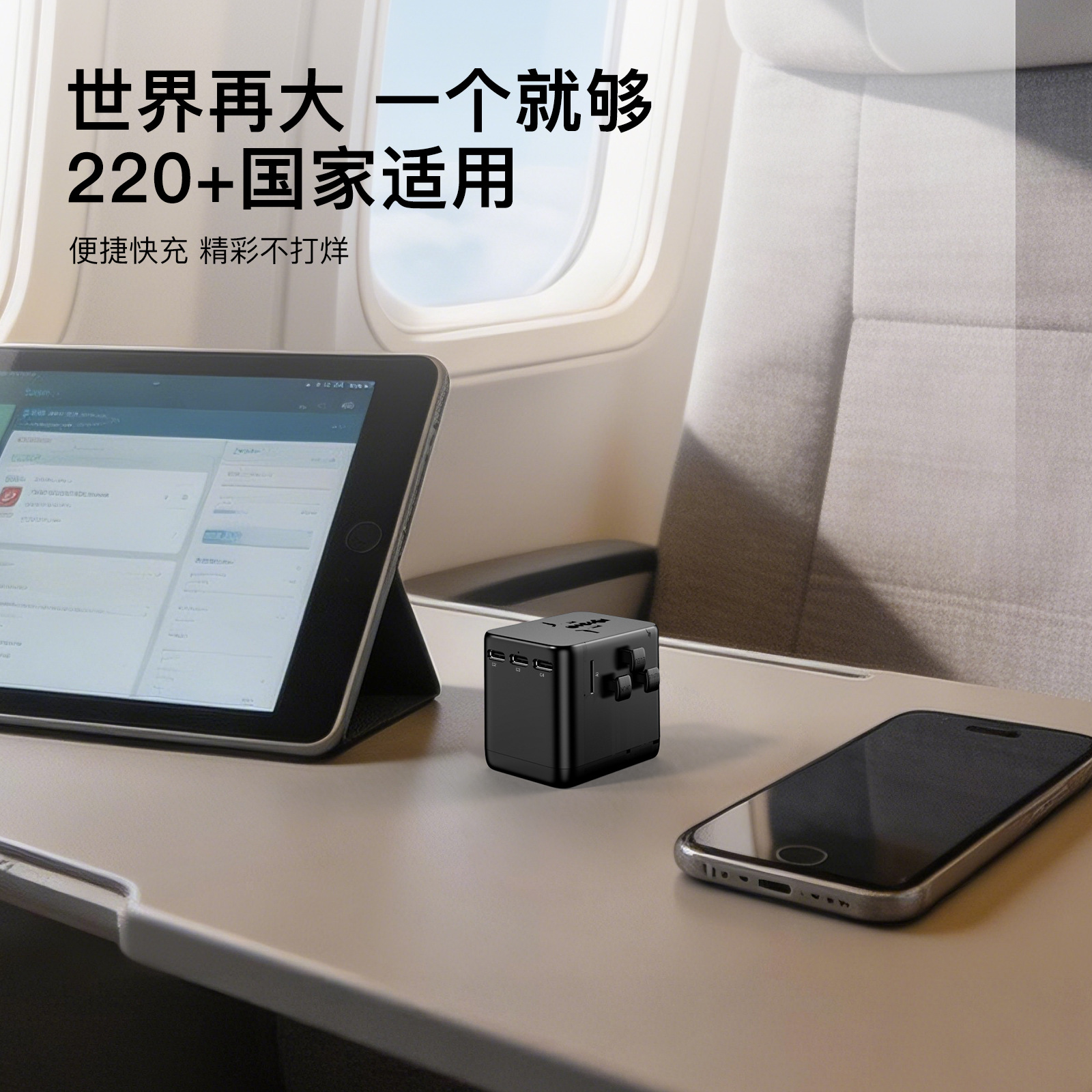 New GaN4C1A Travel Plug Adapter Plug Multi-country Travel Charging Converter Socket Multi-function