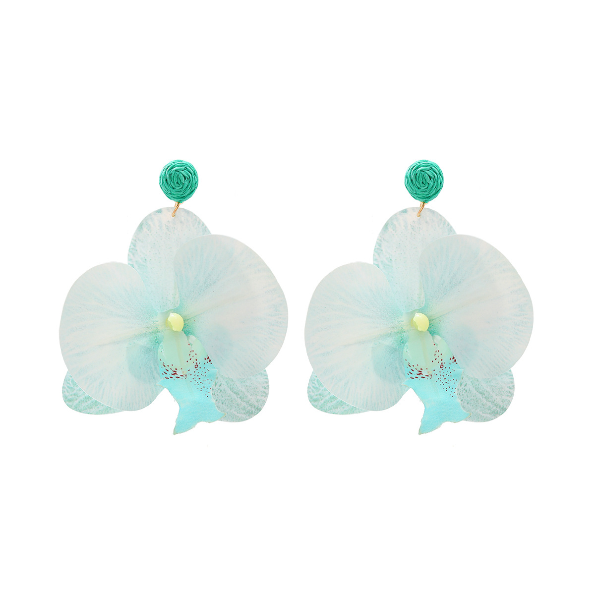 Exaggerated big brand ocean beach style butterfly flower multi-layer petal earrings for women