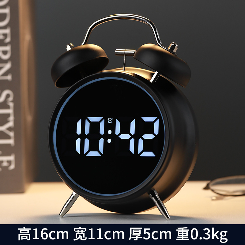 Student special alarm clock super loud volume metal ringing wake-up difficulty multifunctional electronic alarm clock