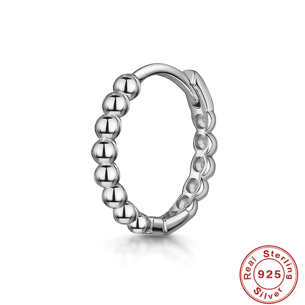 S925 sterling silver cartilage piercing diamond-set ear hoop ear buckle earring ear cartilage shien INS punk style ear bone clip