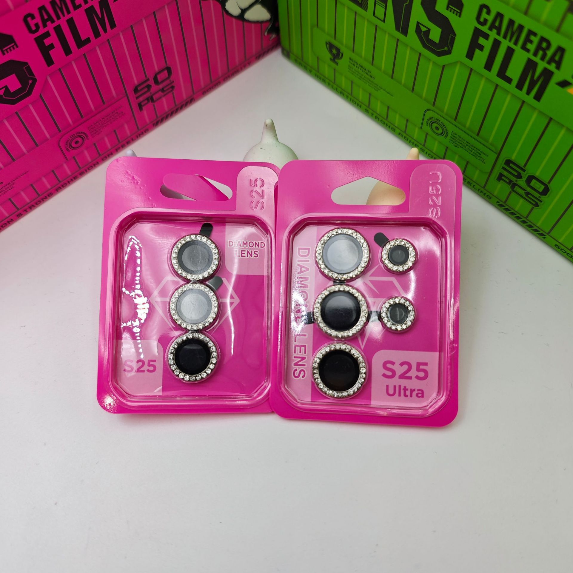Luxury 3D Diamond Camera Lens Tempered Glass Film Applicable for Tecno Camera Phone Lens Protective Film