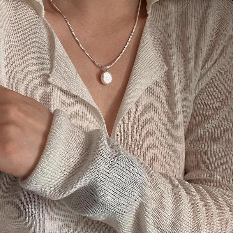 Double Layer Stackable Baroque Collarbone Chain Pendant Niche Zhuji Natural Freshwater Pearl Necklace for Women